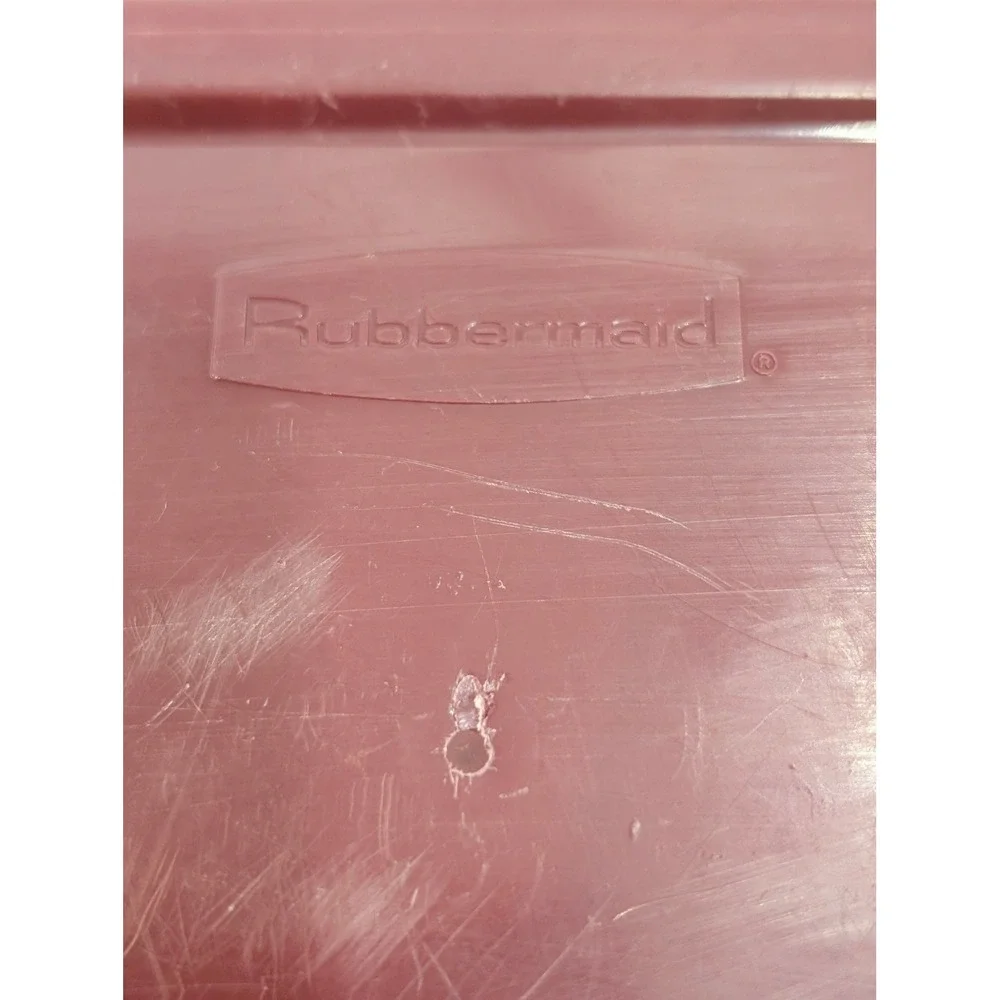 Vintage Rubbermaid Wastebasket Maroon Ribbed Plastic Trash Can 2954
